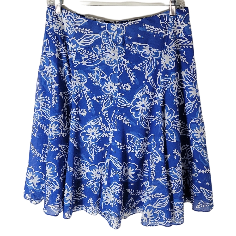 Jones New York signature floral plus size flare cotton skirt size 14